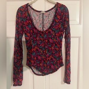 Floral Long Sleeve Women's Top